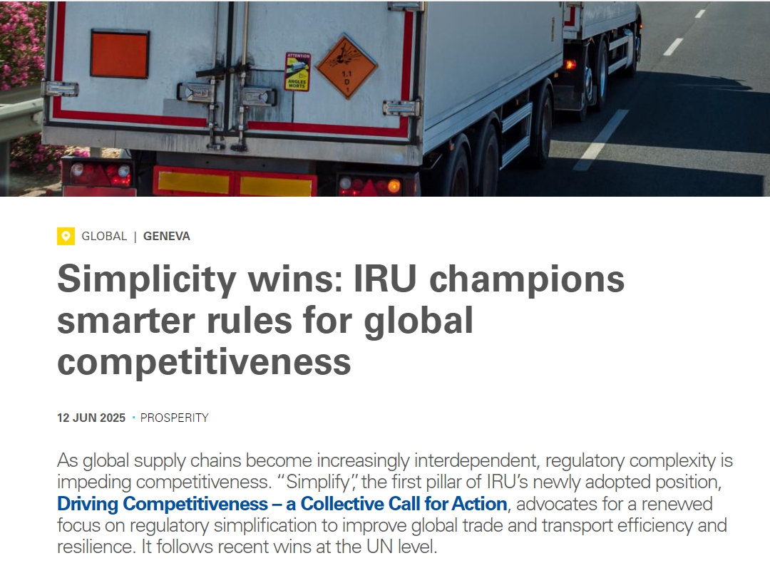 Simplicity wins IRU champions smarter rules for global competitiveness